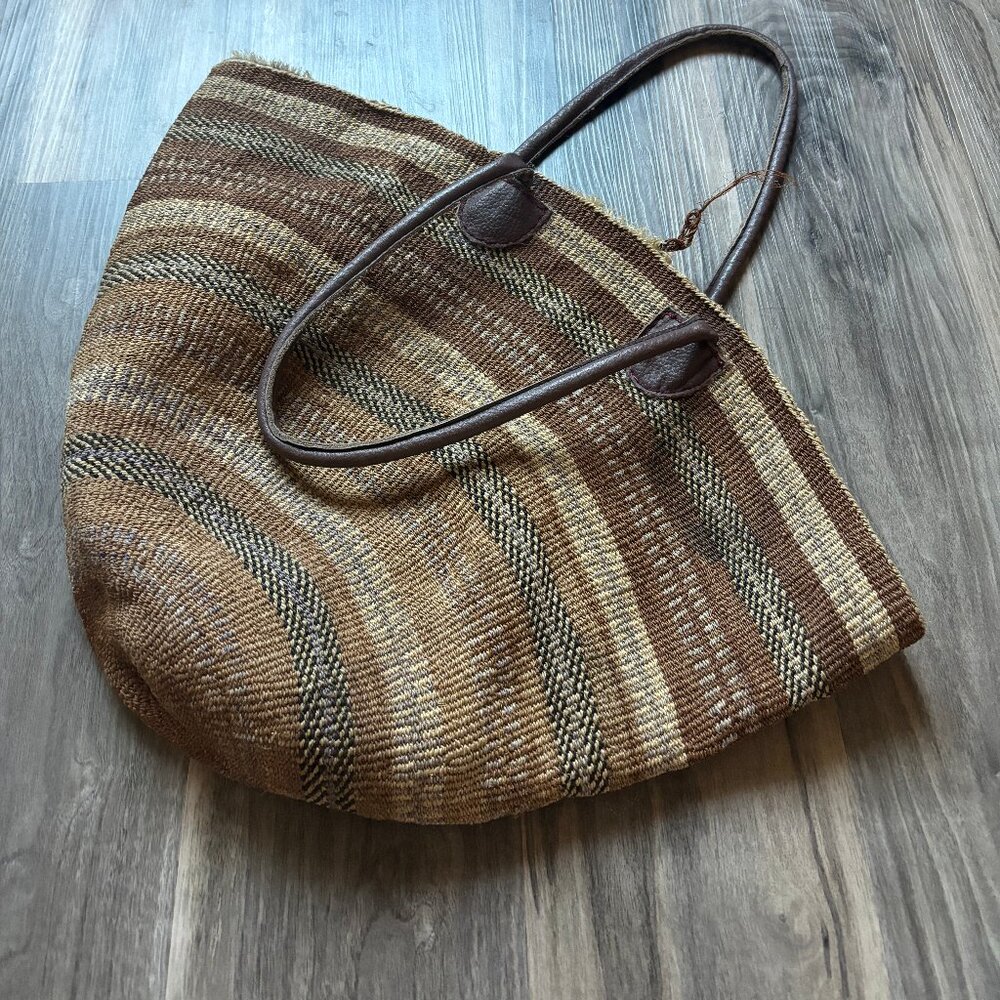 Natural Jute Round Knit Market Bag